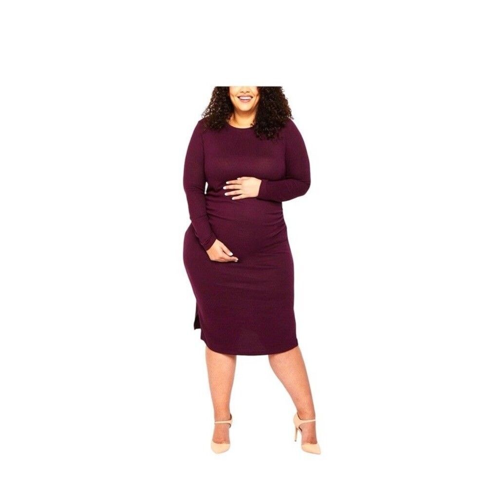 NWT Motherhood Maternity Crew Neck Long Sleeve Sweater Dress Sz S